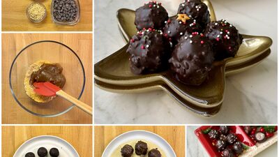 Kestaneli fındıklı çikolata topları