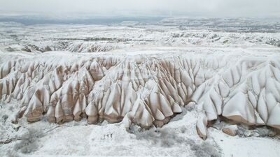 Kapadokya'dan kar manzaraları