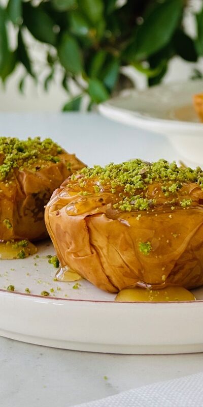 Baklava yufkasıyla cevizli tahinli muffin