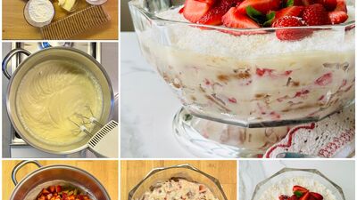 Çilekli bisküvili pasta