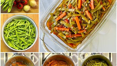 Zeytinyağlı çalı fasulye yemeği 