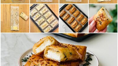 Peynirli kekikli rulo börek