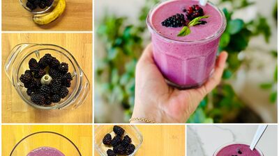 Yulaflı böğürtlenli smoothie 