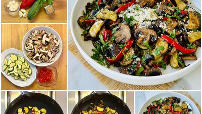 Kabaklı mantar sote