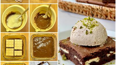 Beyaz çikolatalı brownie