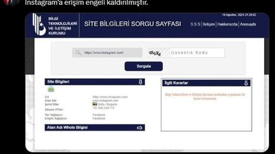 Instagram erişime açıldı