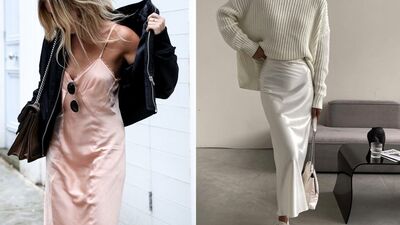 Sonbaharda saten elbise kombinleme önerileri