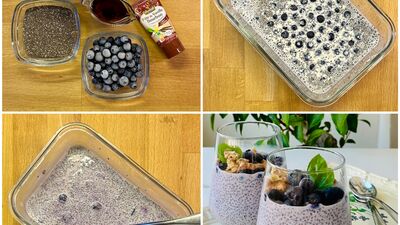 Yaban mersinli chialı puding