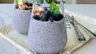 Yaban mersinli chialı puding 