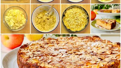 Bol elmalı bademli kek