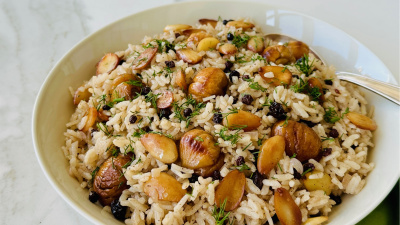 Kestaneli bademli pirinç pilavı 