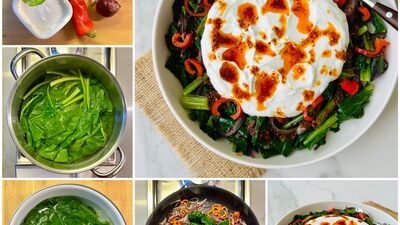 Süzme yoğurtlu ılık pazı mezesi