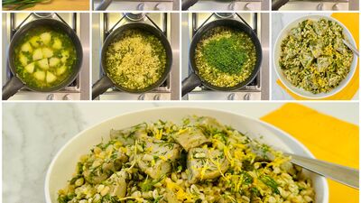 Enginarlı bulgur pilavı 