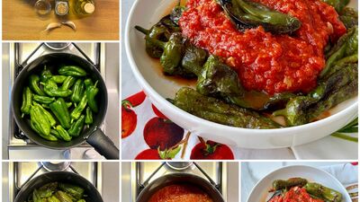 Domates soslu köy biberi kızartması