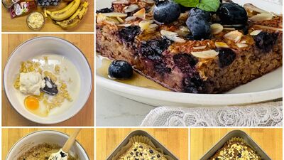 Yulaflı yaban mersinli fit kek