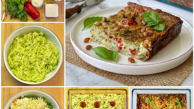 Taze otlu peynirli kabak böreği