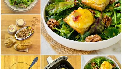 Keçi peynirli cevizli salata