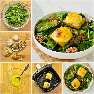 Keçi peynirli cevizli salata