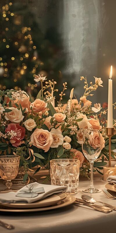 Romantik yılbaşı masası dekorasyonu nasıl yapılır?