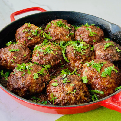 Fırında lahana dolması 