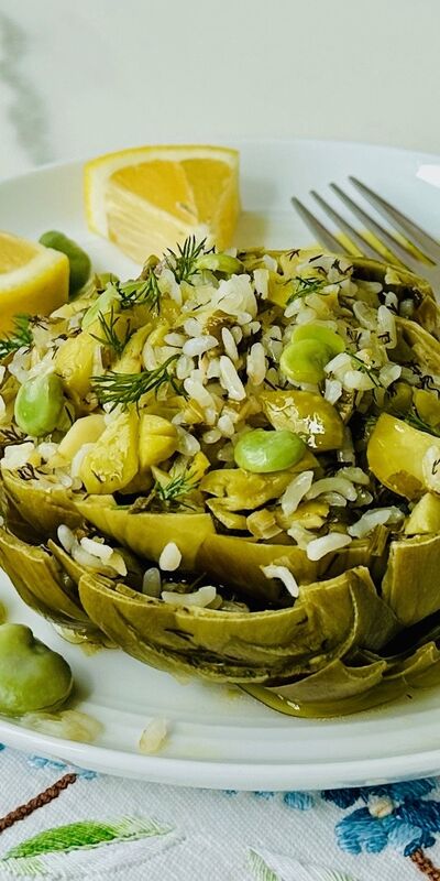 İç baklalı enginar dolması