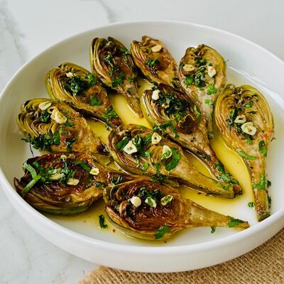 Tavada bebek enginar kızartması 