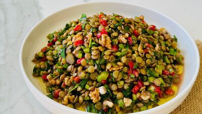 Yeşil mercimek salatası 