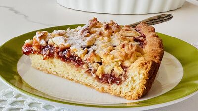 Erik marmelatlı crumble tart