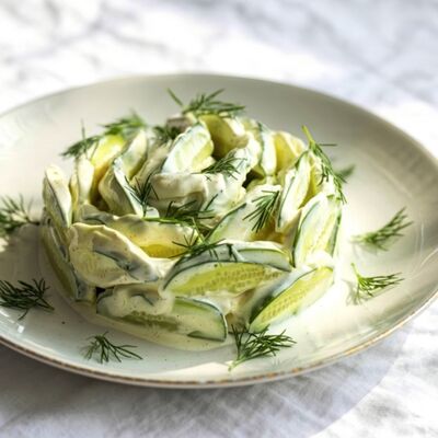 Izgaraya çok yakışan bir salata: Ekşi kremalı salatalık salatası