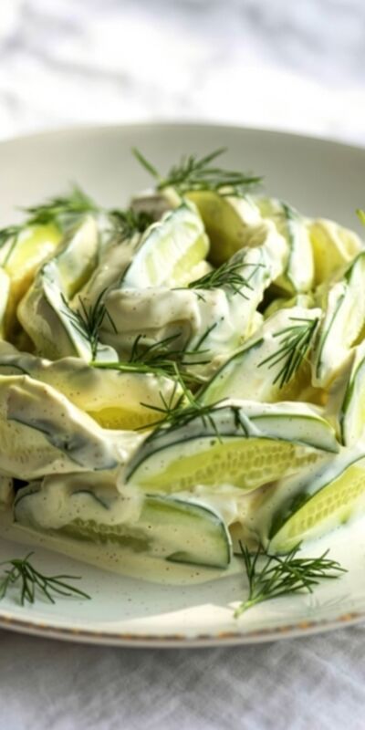 Izgaraya çok yakışan bir salata: Ekşi kremalı salatalık salatası