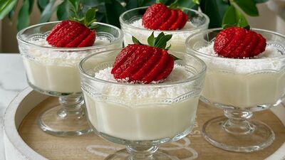  Beyaz çikolatalı hindistan cevizli puding 