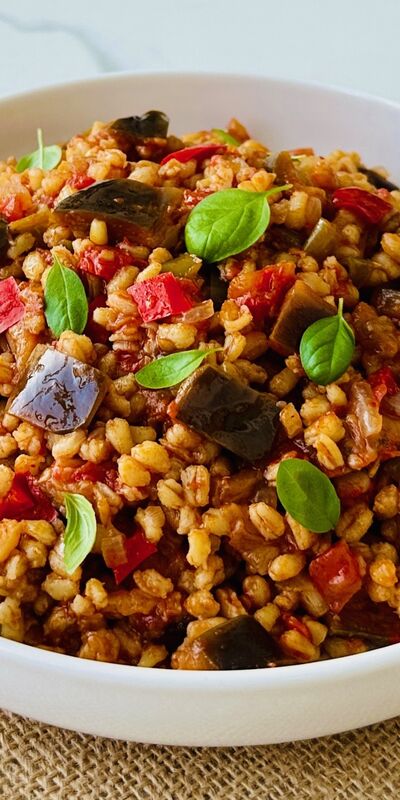 Patlıcanlı bulgur pilavı