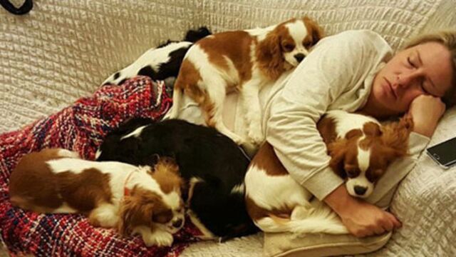 Köpekleriyle uyudu...