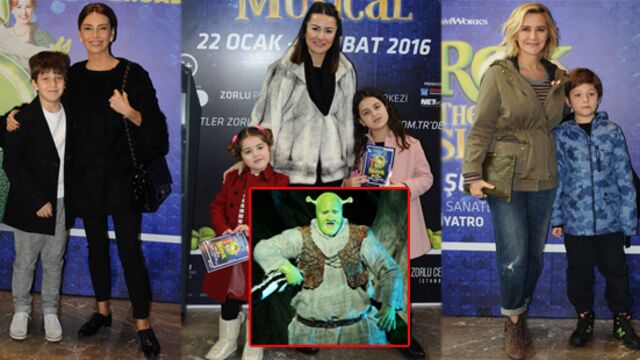 Çocuklar Shrek'le eğlendi