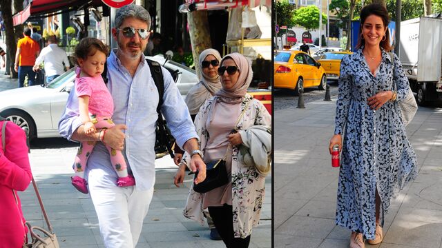 Babasıyla geziyor