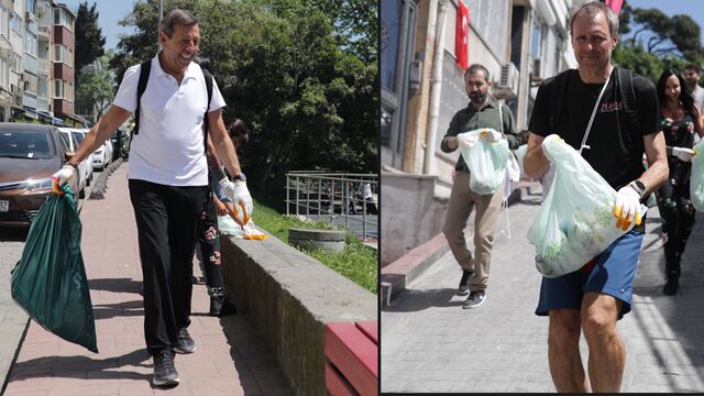 Yeşil Adımlar çöp topladı...