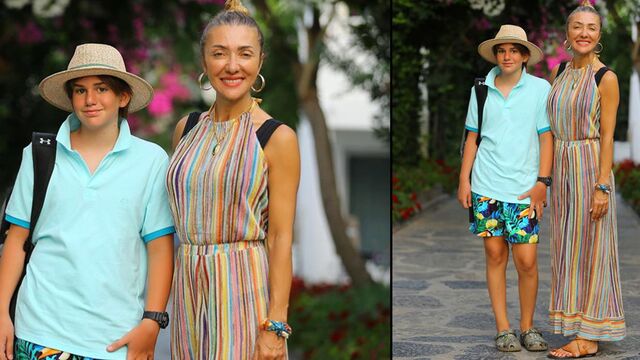 Anne oğulun Bodrum pozu...