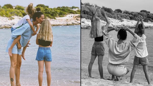 Kızlarıyla tatilde...