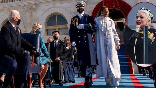Gaga ve Lopez'den yemin töreninde konser