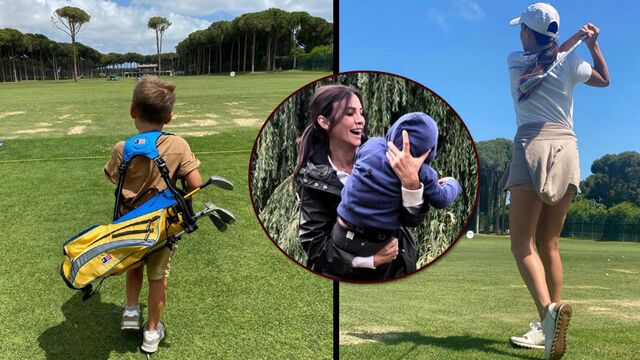 Anne ve oğul golf oynadı!