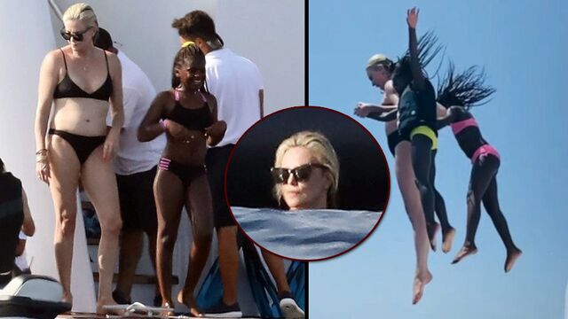 Charlize Theron'un tekne tatili 