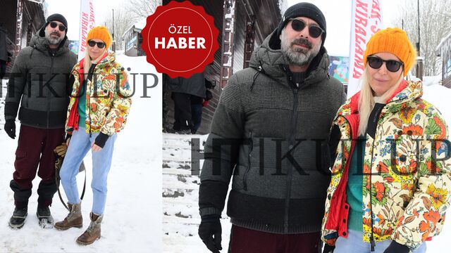 Aşıkların kar romantizmi...