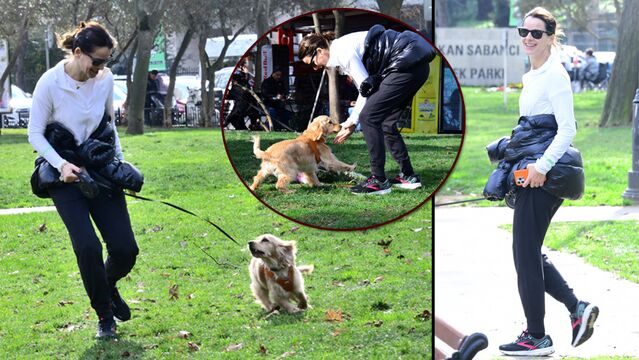 Köpeğiyle parkta oynadı!