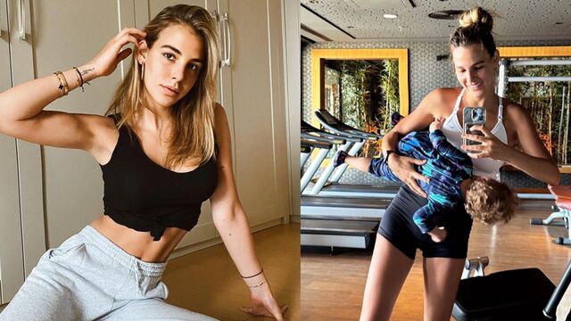 Anne-oğul spor yaptı