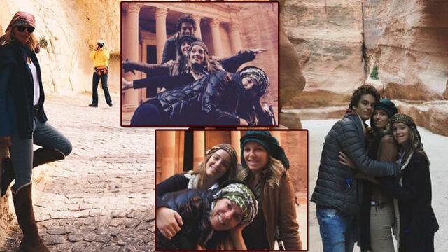 Ailece Petra'da tatil yaptılar
