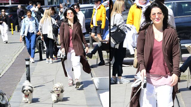 Bebek'te köpekleriyle dolaştı