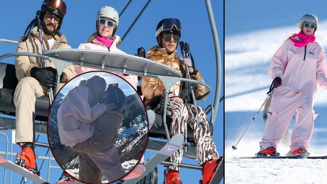 Heidi Klum ailesiyle kayakta...