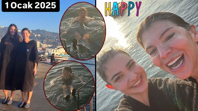 Yeni senede denize girdiler!