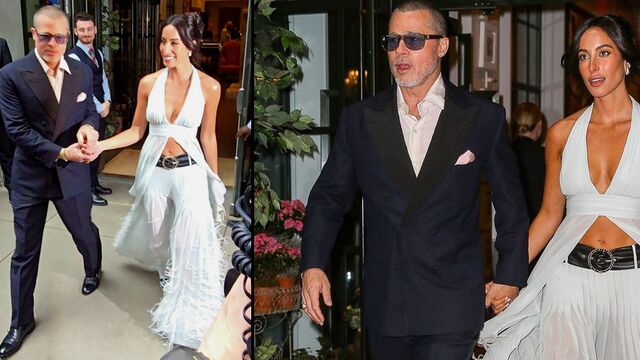 Brad Pitt sevgilisiyle galada...