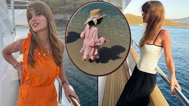 Kızıyla tatil anlarını paylaştı